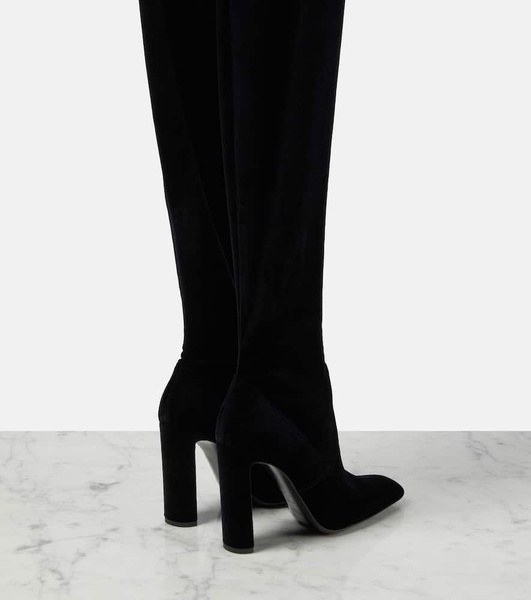 Auteuil 105 velvet over-the-knee boots