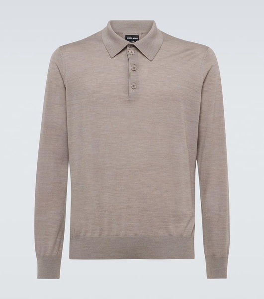 Virgin wool polo sweater