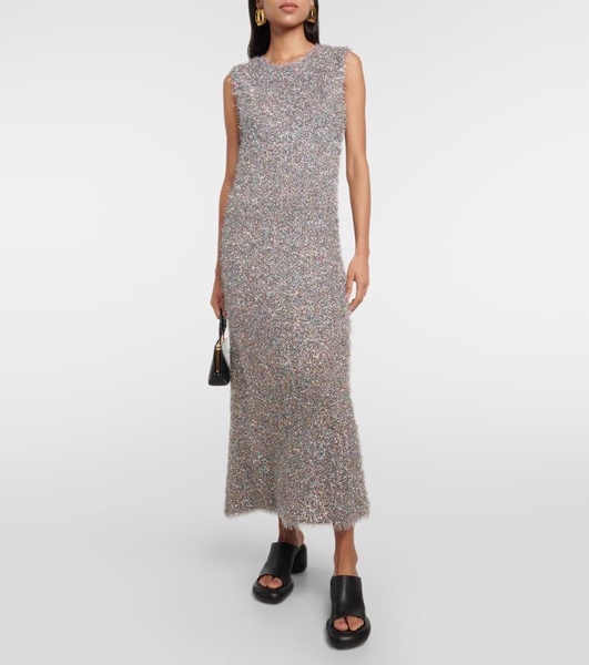 Lurex® metallic midi dress