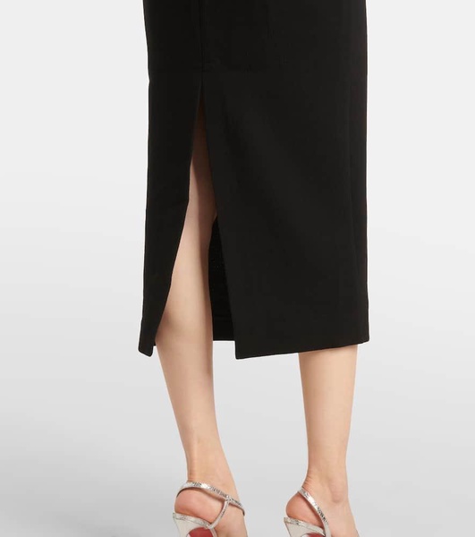 Wool crepe midi dress