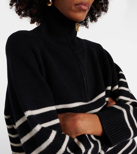 Ganze striped cashmere half-zip sweater