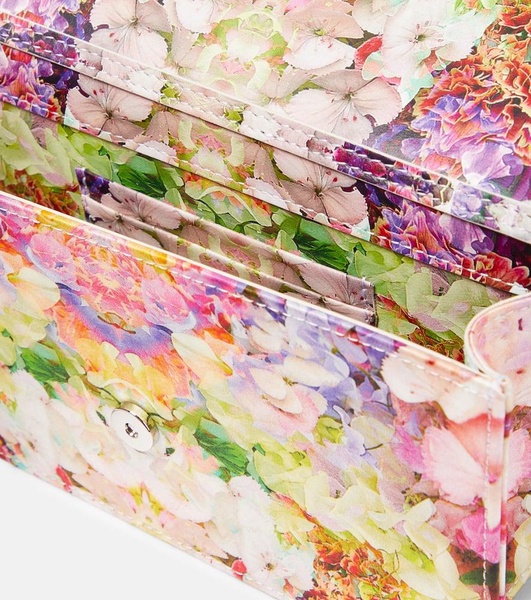 Loubi54 floral satin clutch