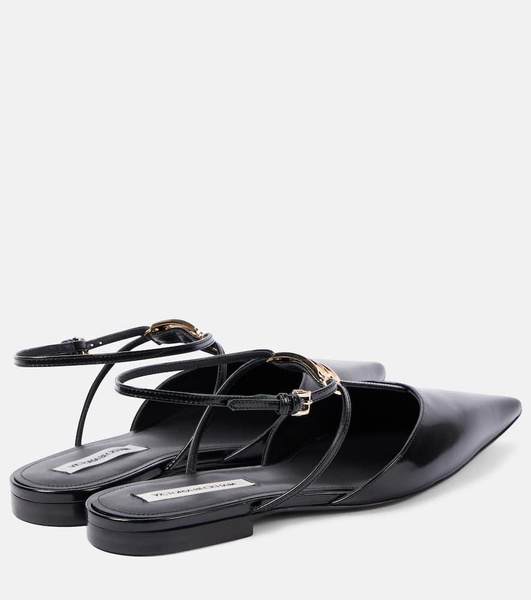 B Buckle leather slingback flats