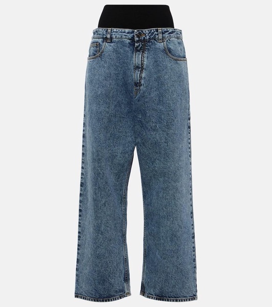 Knit Band straight jeans