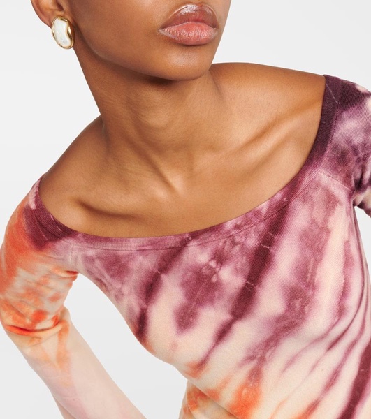 Kells tie-dye off-shoulder maxi dress