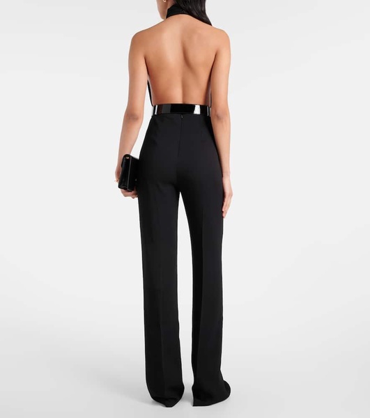 Halterneck sable jumpsuit