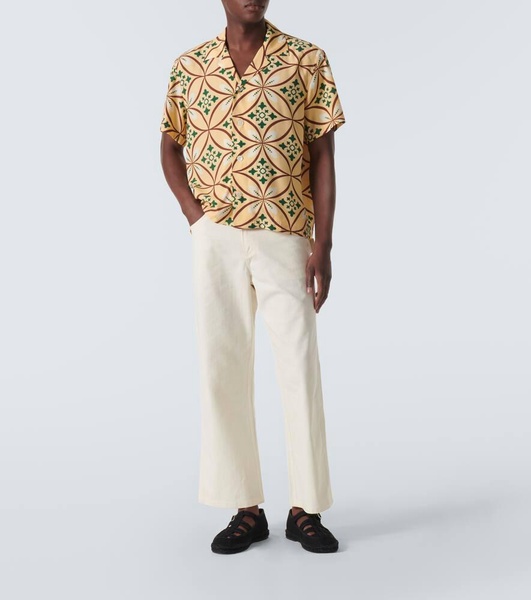 Greer printed bowling shirt