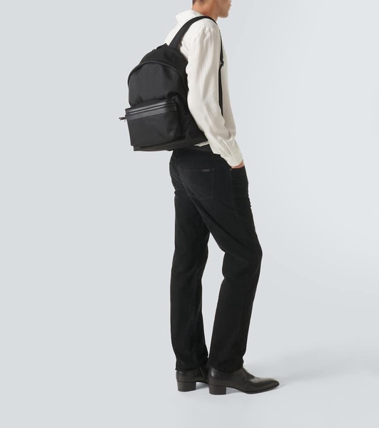 Nylon and leather City backpack