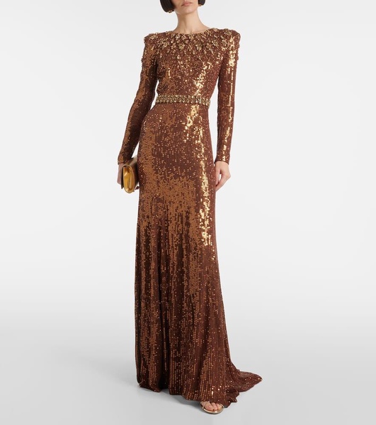 Georgia sequined embellished gown