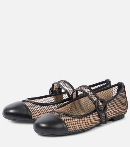 Solstice mesh and leather Mary Jane flats