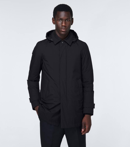 Lightweight down-filled raincoat