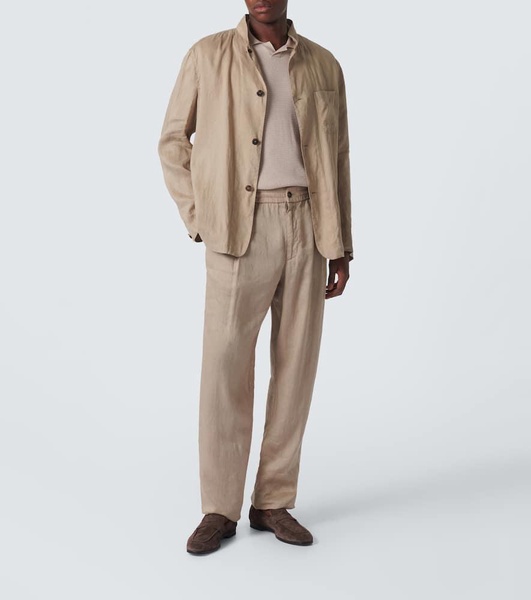 Linen canvas straight pants