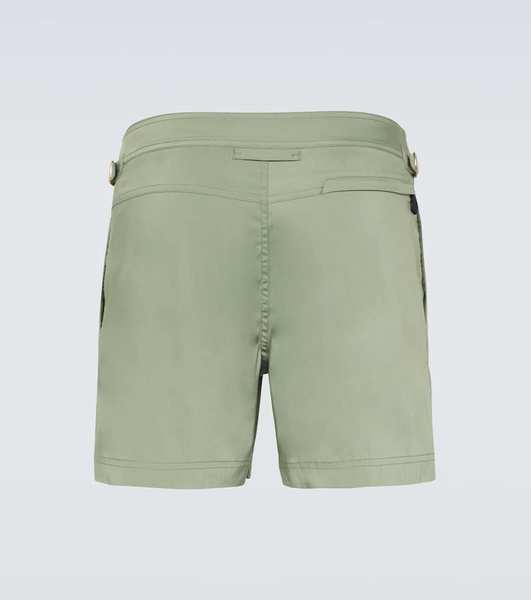 Compact poplin swim trunks