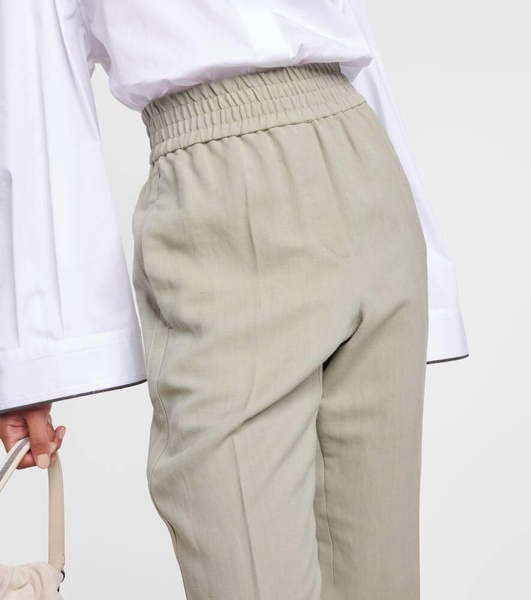 Twill tapered pants