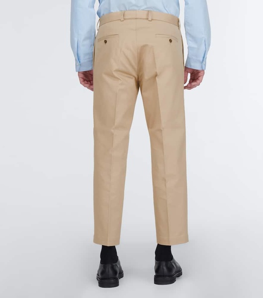 Cotton gabardine straight pants