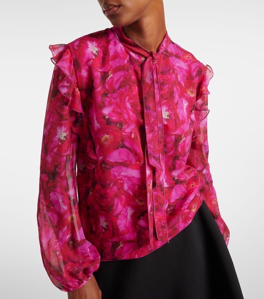 Floral silk georgette blouse