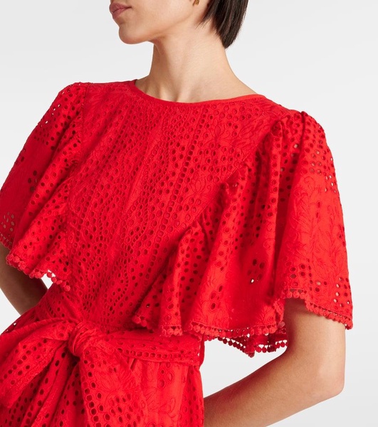 Kara cotton broderie anglaise minidress