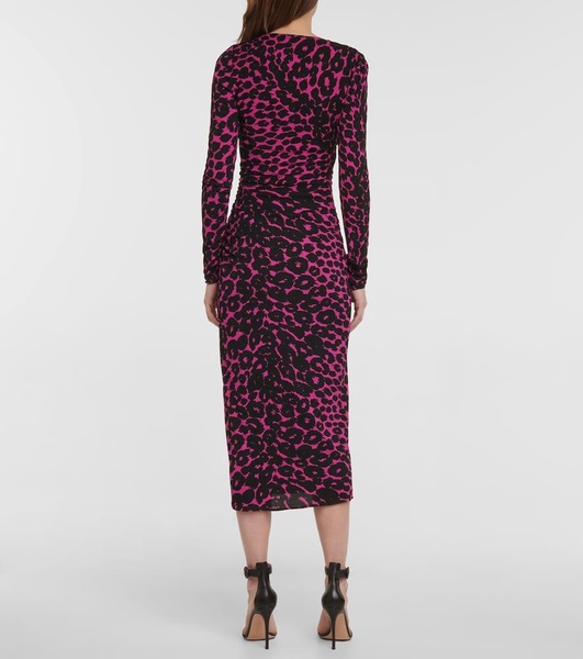 Leopard-print midi dress