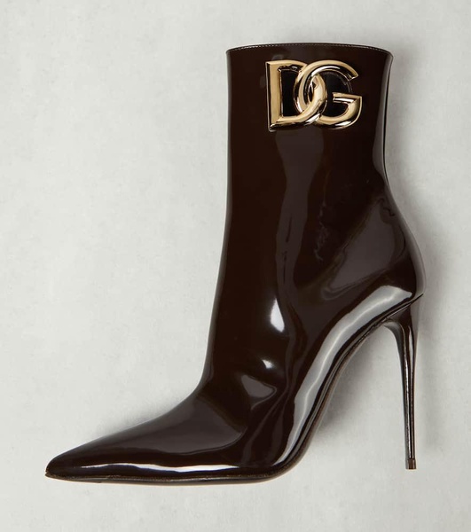 DG patent leather ankle boots