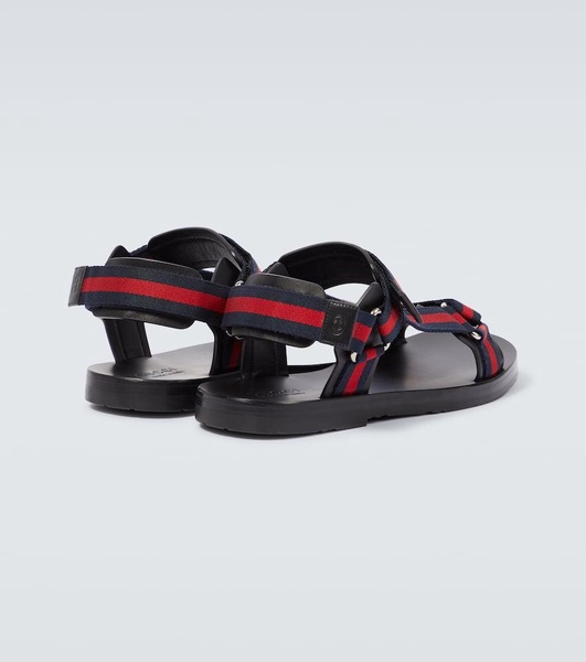 Web leather sandals