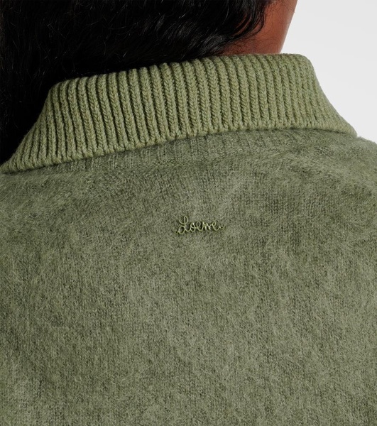 Peplum mohair-blend polo sweater