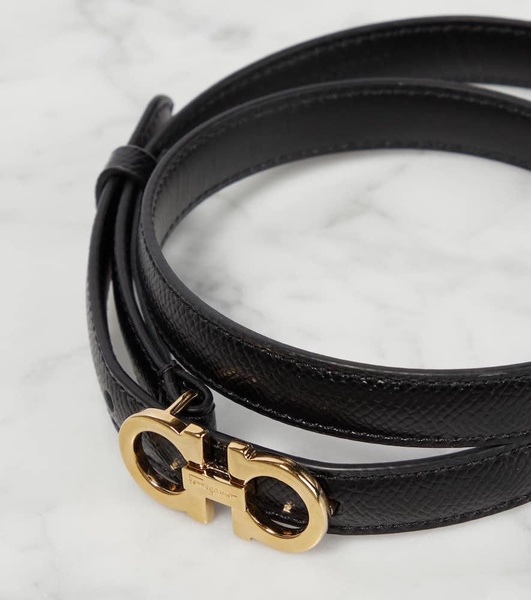 Gancini leather belt