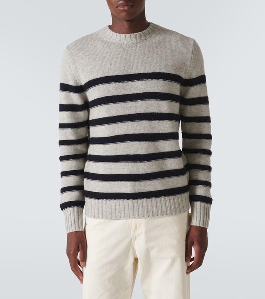 Striped wool and cashmere sweater