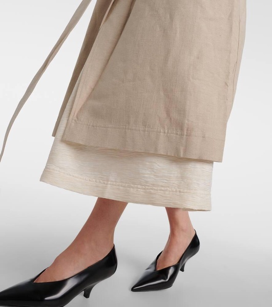 Signature linen-blend trench coat