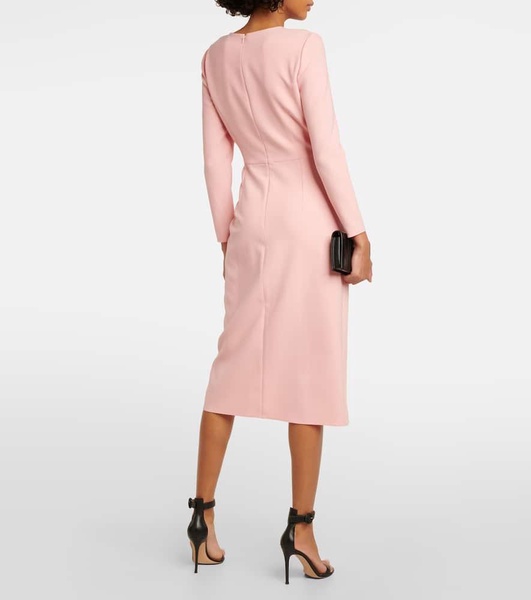 Gathered jersey midi dress