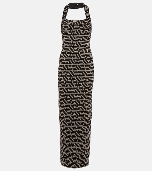 Monogram jacquard maxi dress