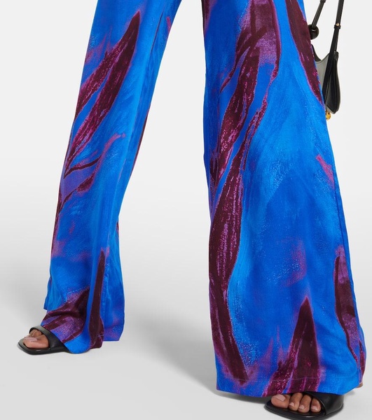 Printed wide-leg pants