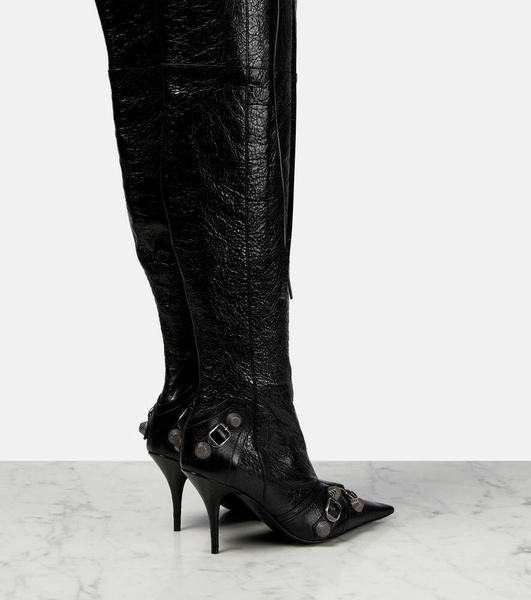 Cagole leather over-the-knee boots