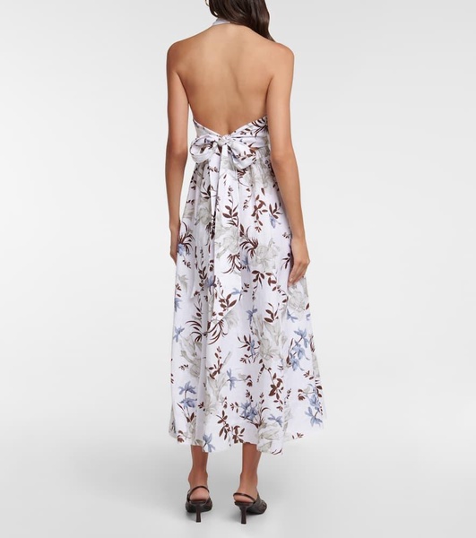 Helena floral halterneck cotton midi dress