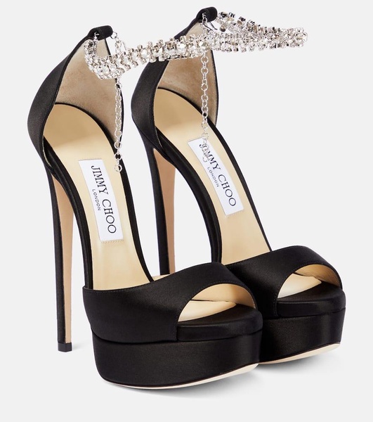 Max Bing 150 embellished satin platform sandals