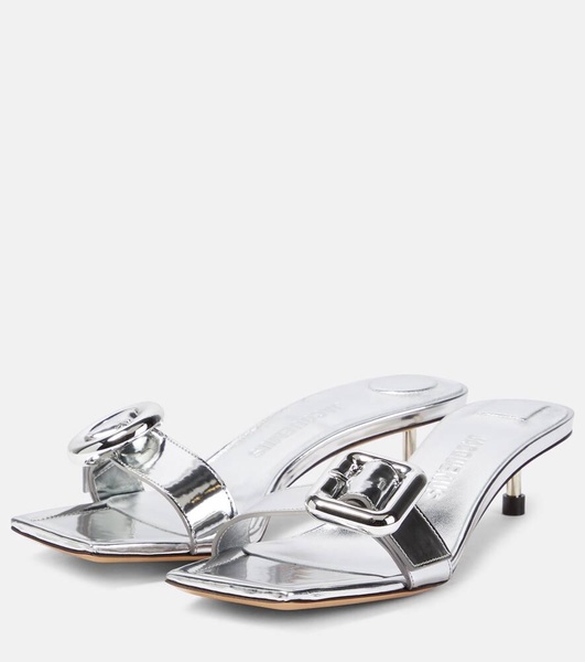 Les Sandales Regalo Basses metallic leather sandals