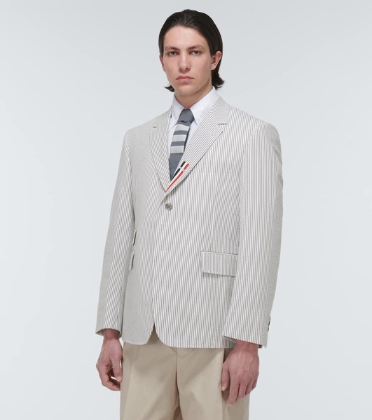 Tricolor pinstriped cotton blazer