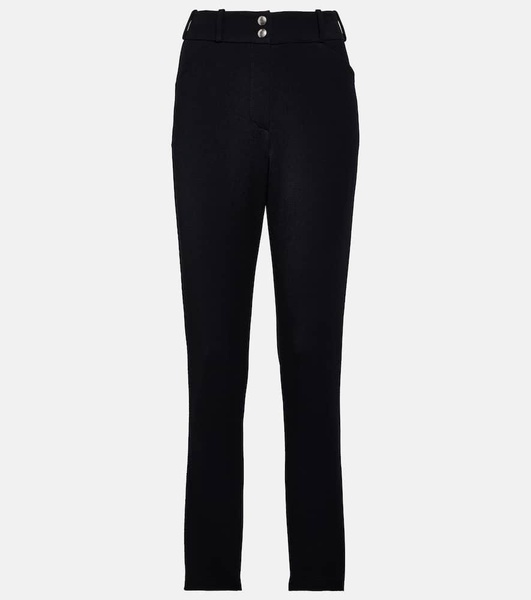 High-rise wool-blend slim pants