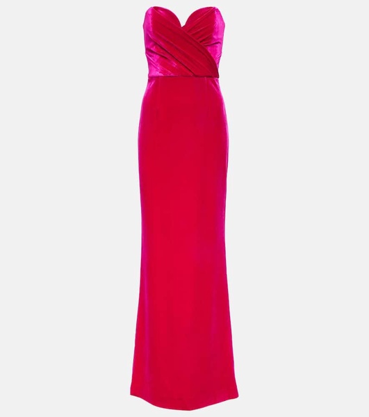 Bernadette strapless velvet gown