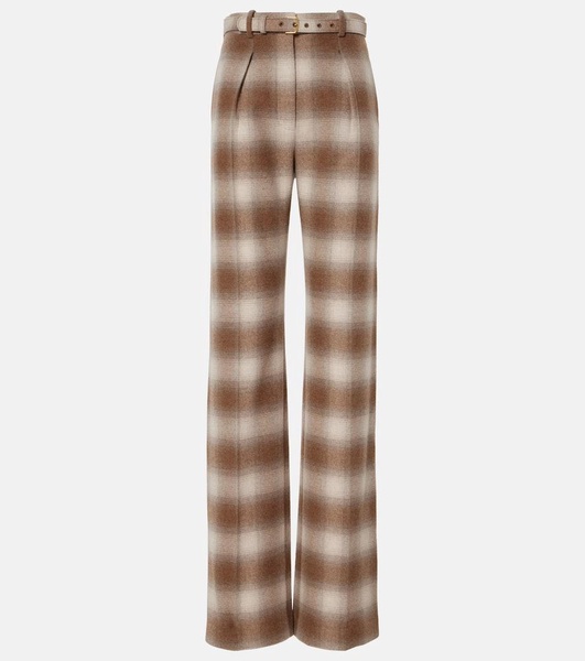 Edward checked flannel wide-leg pants