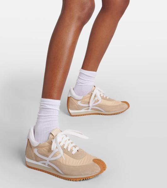 Paula's Ibiza Flow Runner suede-trimmed sneakers