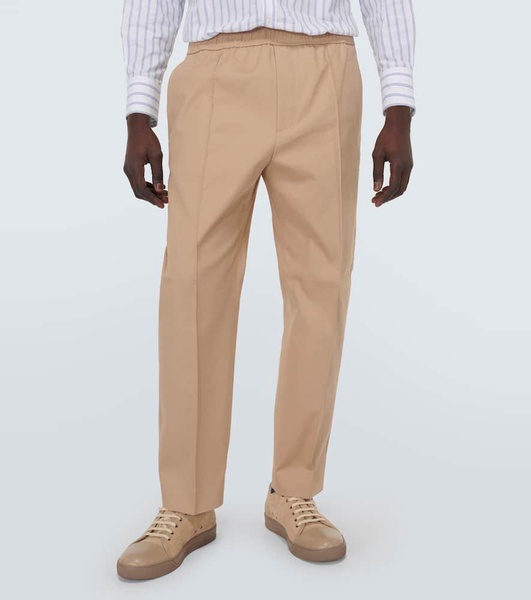 Cotton-blend tapered pants