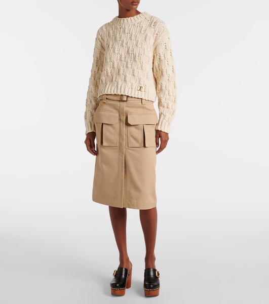 Wool, silk, and cashmere sweater