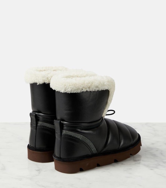 Shearling-lined leather boots