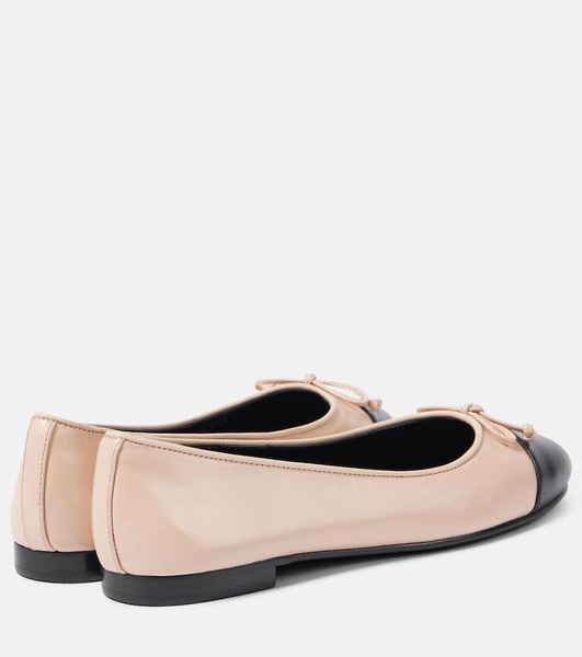 Embellished leather ballet flats