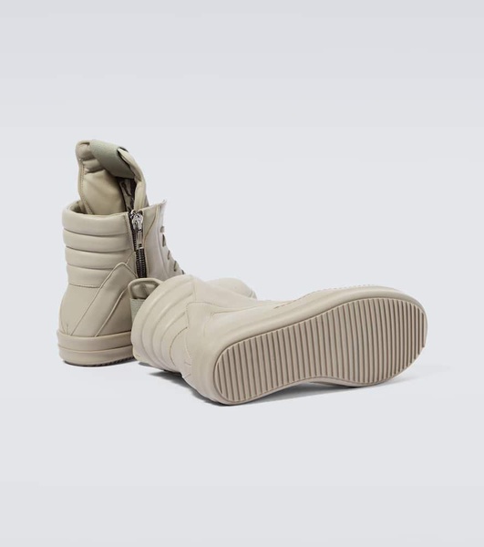 Rick Owens Leather Geobasket Sneakers