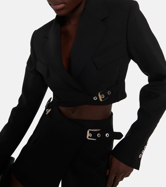 Interlock belted cropped blazer