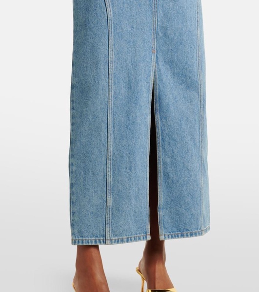 Denim midi skirt