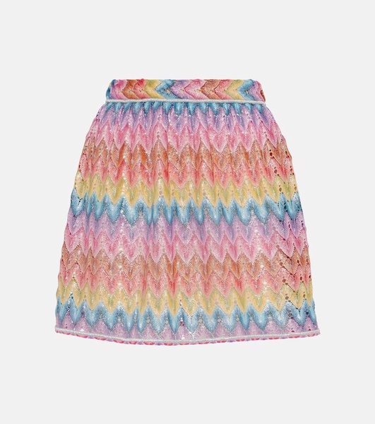 Zig Zag pointelle miniskirt