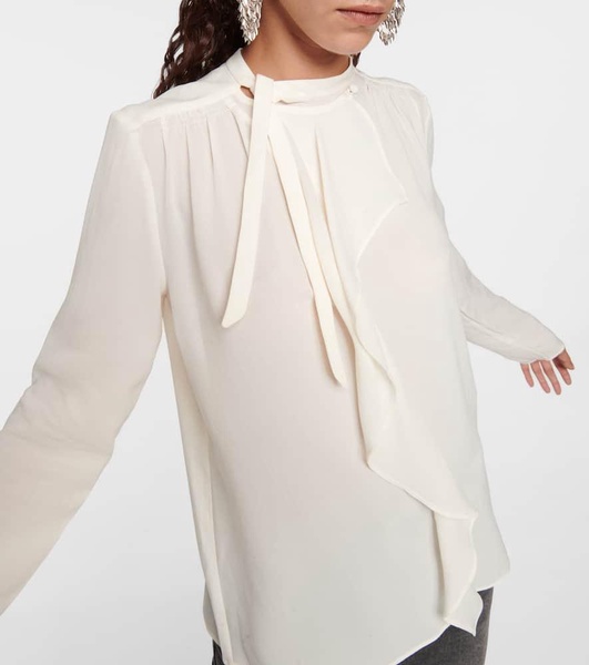 Utah ruffled crepe blouse