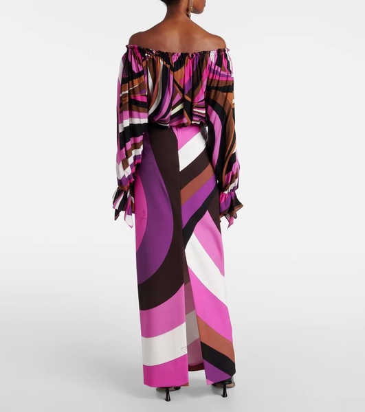 Iride printed maxi skirt